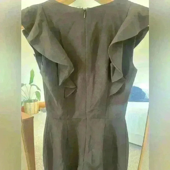 French Connection V Neck Black Ruffle Sleeve Crop Jumpsuit Women's 0 NWT - Picture 5 of 6